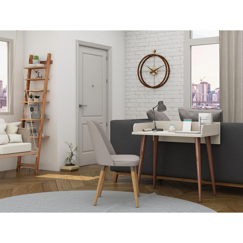 Hampton 2- Piece Home Basic Office Set in White By Manhattan Comfort | Desks | Modishstore - 9