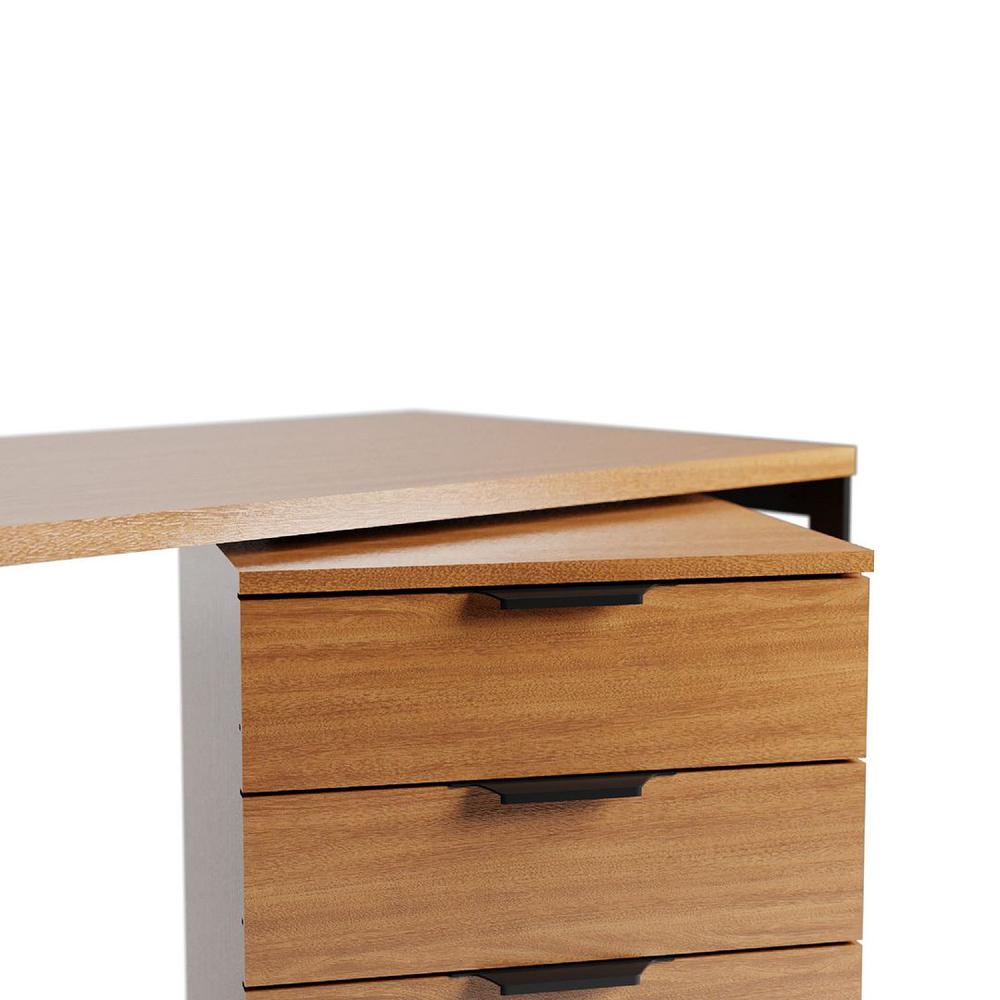 2-Piece Lexington Desk with Drawers in Maple Cream By Manhattan Comfort | Desks | Modishstore - 4