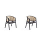 Versailles Armchair in Black and Natural Cane - Set of 2 By Manhattan Comfort | Armchairs | Modishstore