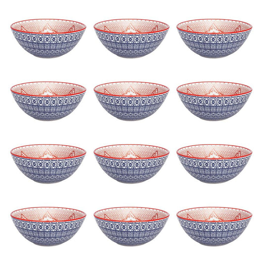 Daily Full Bowl 6 Large Dinner 20.29 oz. Soup Bowls  in Red and Blue By Manhattan Comfort | Dinnerware | Modishstore