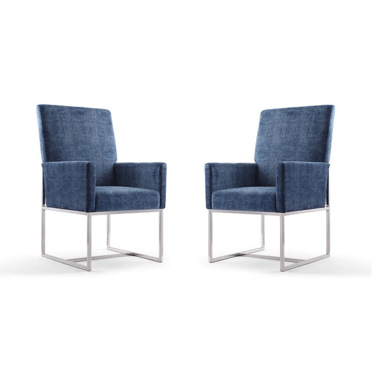 Element Dining Armchair in Blue (Set of 2) By Manhattan Comfort | Dining Chairs | Modishstore