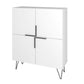 Beekman 43.7 Low Cabinet with 4 Shelves in White By Manhattan Comfort | Cabinets | Modishstore - 2