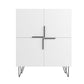 Beekman 43.7 Low Cabinet with 4 Shelves in White By Manhattan Comfort | Cabinets | Modishstore - 5