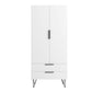 Beekman 67.32 Tall Cabinet with 6 Shelves in White By Manhattan Comfort | Cabinets | Modishstore - 5
