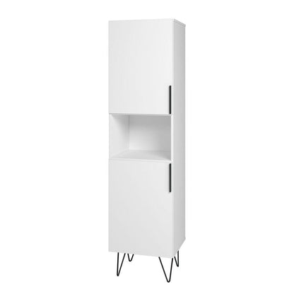 Beekman 17.51 Narrow Bookcase Cabinet with 5 Shelves in White By Manhattan Comfort | Cabinets | Modishstore - 2