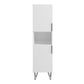 Beekman 17.51 Narrow Bookcase Cabinet with 5 Shelves in White By Manhattan Comfort | Cabinets | Modishstore - 5