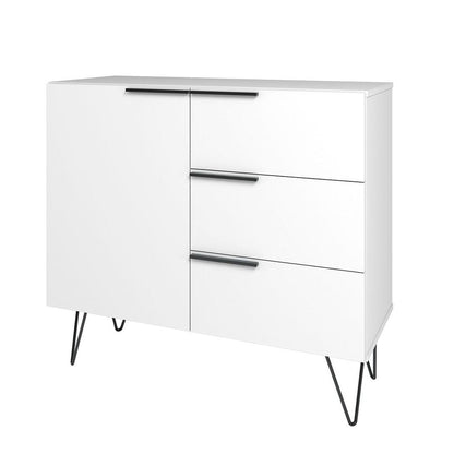 Beekman 35.43 Dresser with 2 Shelves in White By Manhattan Comfort | Dressers | Modishstore