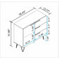 Beekman 35.43 Dresser with 2 Shelves in White By Manhattan Comfort | Dressers | Modishstore - 3