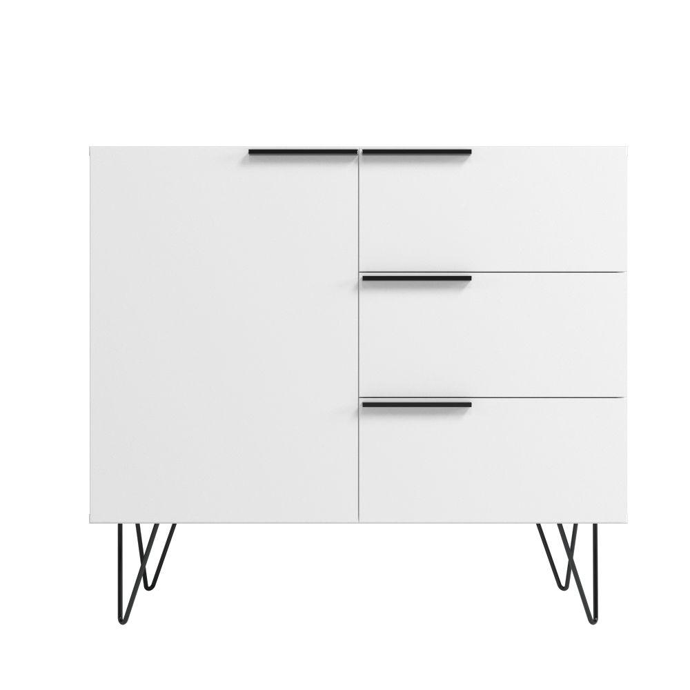 Beekman 35.43 Dresser with 2 Shelves in White By Manhattan Comfort | Dressers | Modishstore - 5