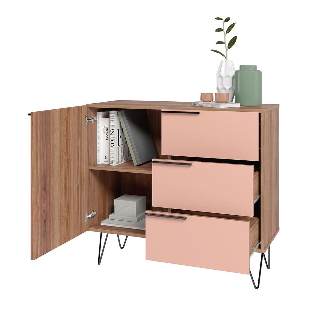 Beekman 35.43 Dresser with 2 Shelves in White By Manhattan Comfort | Dressers | Modishstore - 9