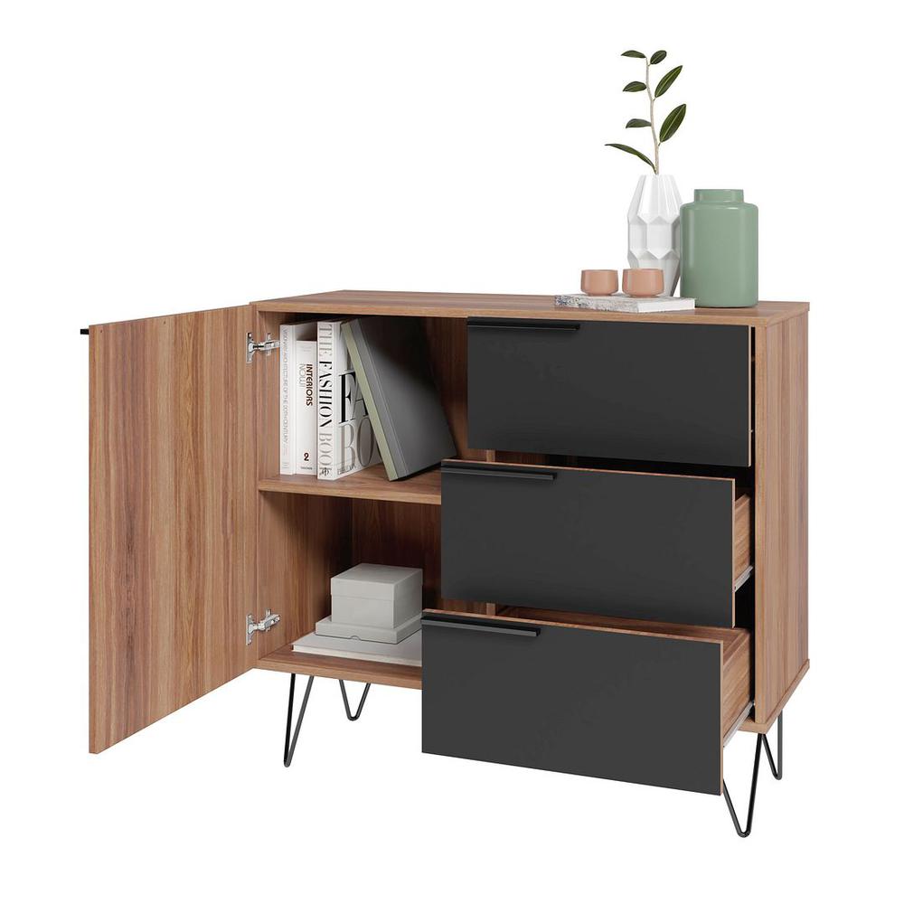 Beekman 35.43 Dresser with 2 Shelves in White By Manhattan Comfort | Dressers | Modishstore - 14