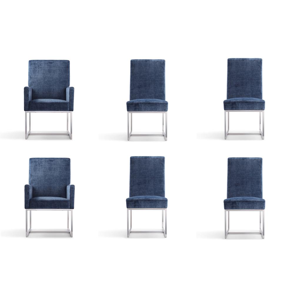 Element 6-Piece Dining Chairs  in Blue By Manhattan Comfort | Dining Chairs | Modishstore