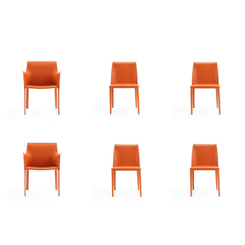 Paris 6-Piece Dining Chairs  in Coral By Manhattan Comfort | Dining Chairs | Modishstore