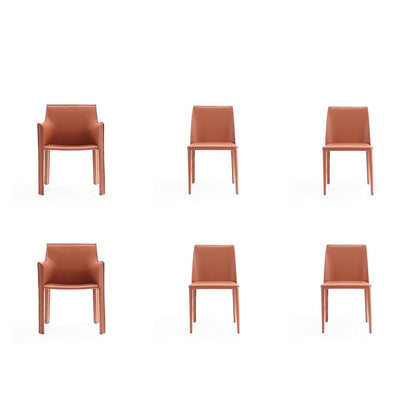 Paris 6-Piece Dining Chairs  in Coral By Manhattan Comfort | Dining Chairs | Modishstore - 6