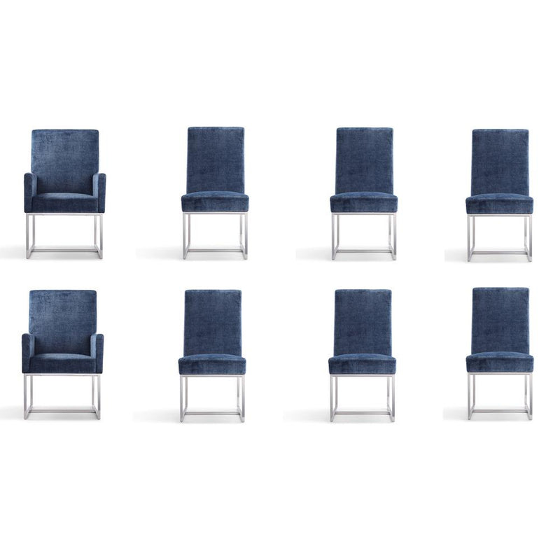 Element 8-Piece Dining Chairs  in Blue By Manhattan Comfort | Dining Chairs | Modishstore