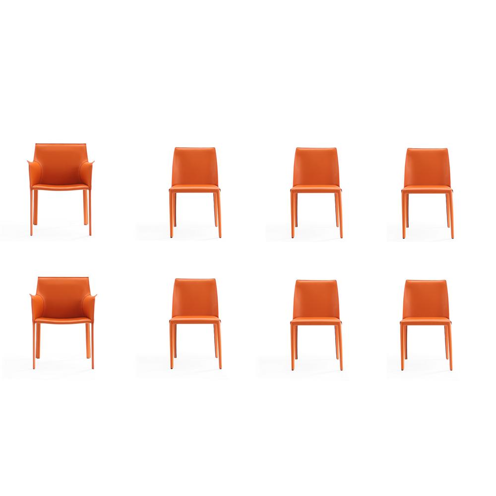 Paris 8-Piece Dining Chairs  in Coral By Manhattan Comfort | Dining Chairs | Modishstore