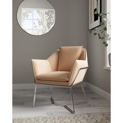 Origami Velvet Accent Chair in Fawn By Manhattan Comfort