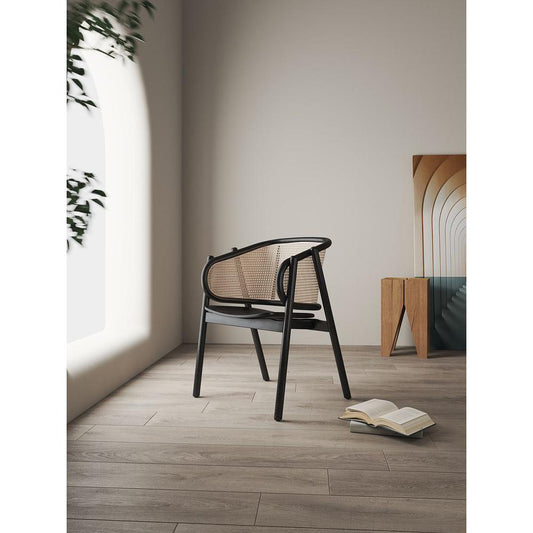 Versailles Armchair in Black and Natural Cane By Manhattan Comfort | Armchairs | Modishstore