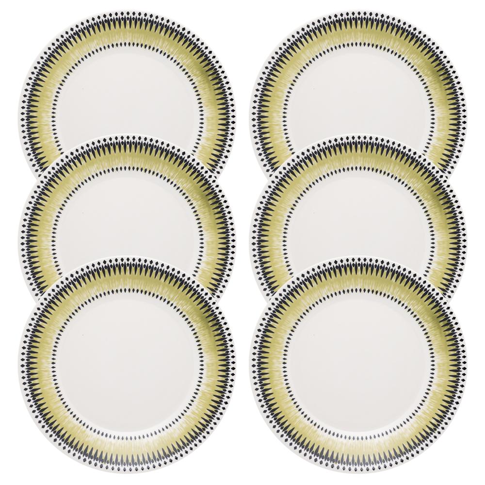 Biona Actual 6 Large 10.24" Dinner Plates  in Green and Black By Manhattan Comfort | Dinnerware | Modishstore - 4
