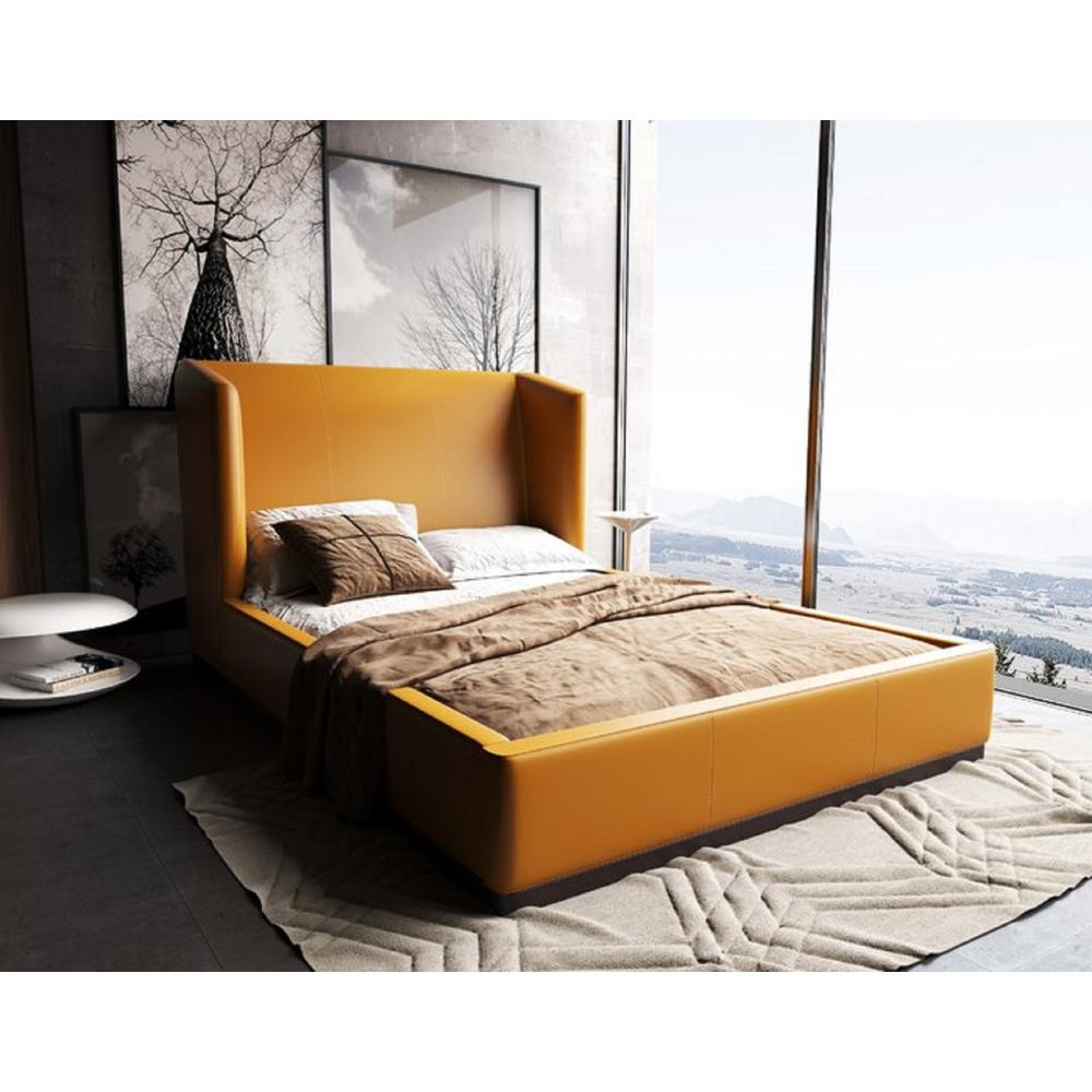 Lenyx Queen-Size Bed in Saddle By Manhattan Comfort | Beds | Modishstore