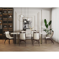 Danube Leatherette Dining Chair - Set of 2 in Pearl White By Manhattan Comfort