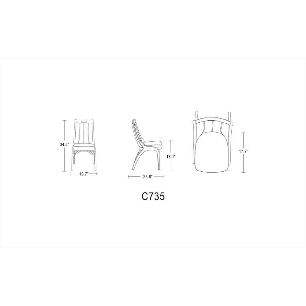 Danube Leatherette Dining Chair - Set of 2 in Pearl White By Manhattan Comfort | Dining Chairs | Modishstore - 3