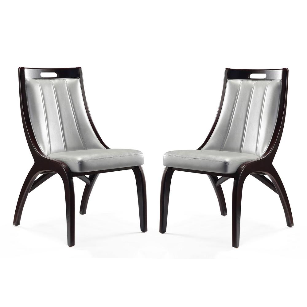 Danube Leatherette Dining Chair - Set of 2 in Pearl White By Manhattan Comfort | Dining Chairs | Modishstore - 6