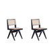 Hamlet Dining Chair in Black and Natural Cane - Set of 2 By Manhattan Comfort | Dining Chairs | Modishstore - 2