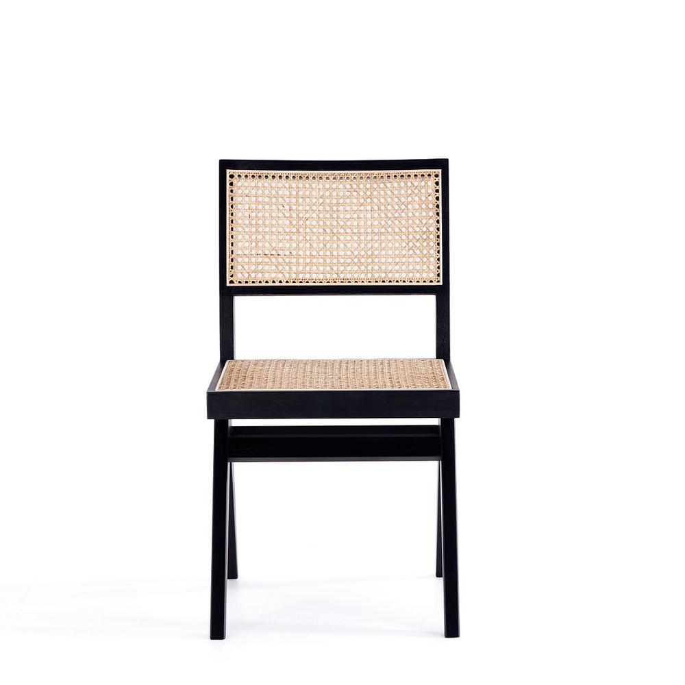 Hamlet Dining Chair in Black and Natural Cane - Set of 2 By Manhattan Comfort | Dining Chairs | Modishstore - 4