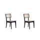 Giverny Dining Chair in Black and Natural Cane - Set of 2 By Manhattan Comfort | Dining Chairs | Modishstore - 2