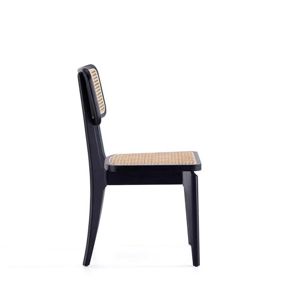 Giverny Dining Chair in Black and Natural Cane - Set of 2 By Manhattan Comfort | Dining Chairs | Modishstore - 5
