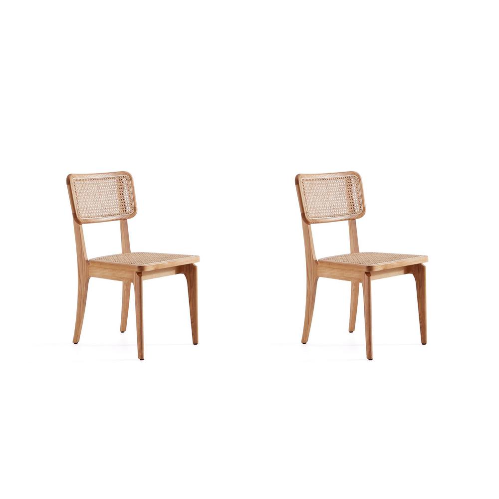 Giverny Dining Chair in Black and Natural Cane - Set of 2 By Manhattan Comfort | Dining Chairs | Modishstore - 6