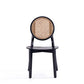 Versailles Round Dining Chair in Black and Natural Cane - Set of 2 By Manhattan Comfort | Dining Chairs | Modishstore - 4