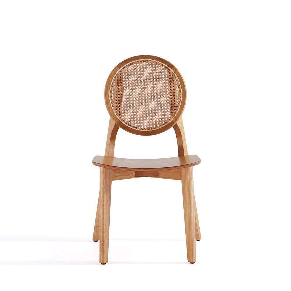 Versailles Round Dining Chair in Black and Natural Cane - Set of 2 By Manhattan Comfort | Dining Chairs | Modishstore - 9