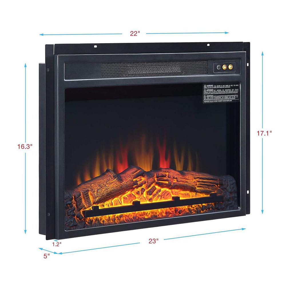 Electric 23 " Fireplace Box with Heat Functionality By Manhattan Comfort | Fireplace Accessories | Modishstore - 3