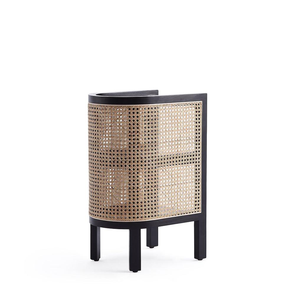 Versailles End Table in Black and Natural Cane By Manhattan Comfort | Nightstands | Modishstore - 5