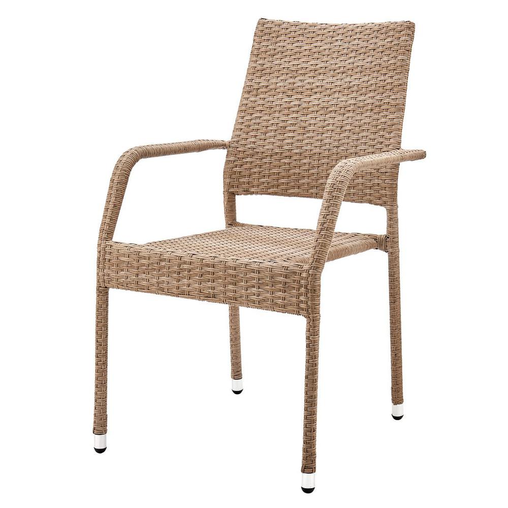 Genoa Patio Dining Armchair in Nature Tan Weave By Manhattan Comfort | Outdoor Chairs | Modishstore - 2