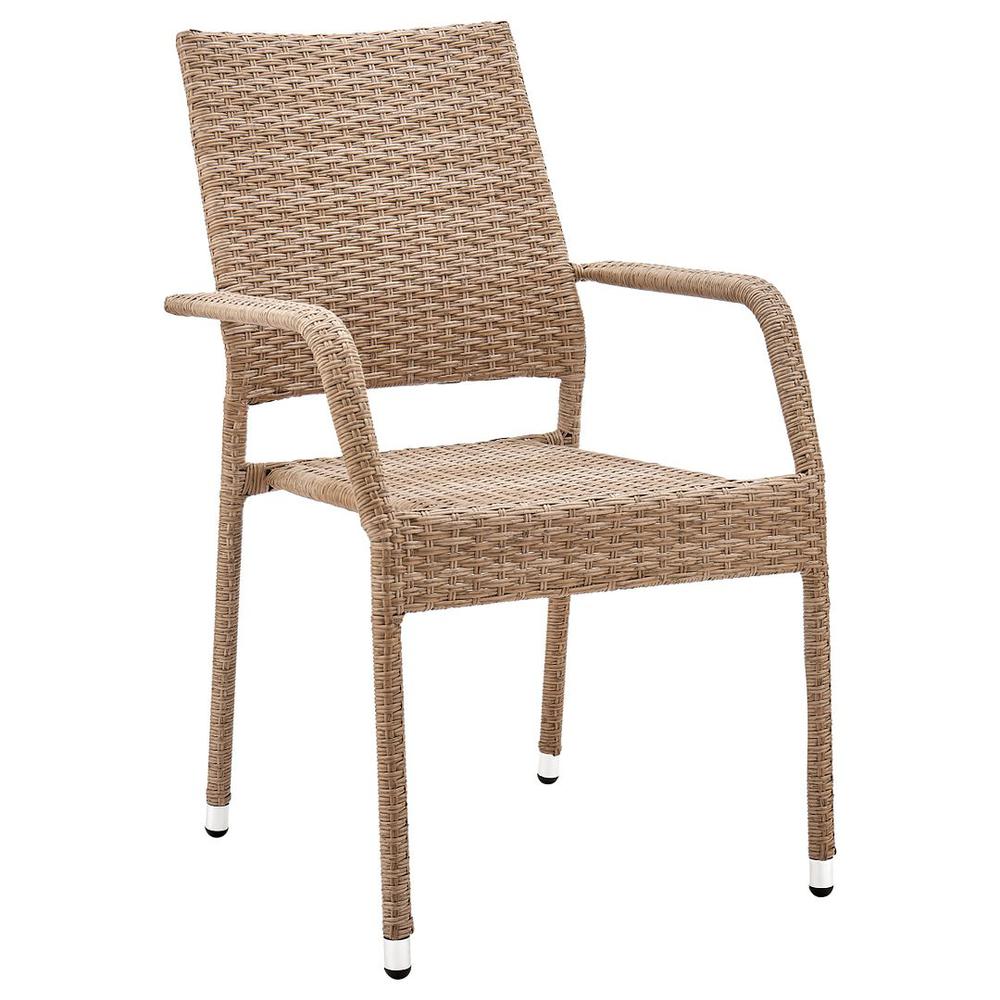Genoa Patio Dining Armchair in Nature Tan Weave By Manhattan Comfort | Outdoor Chairs | Modishstore - 4