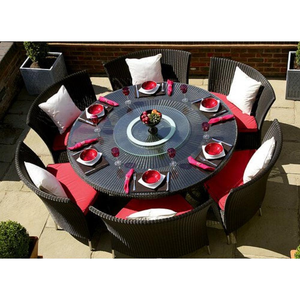 Nightingdale 7-Piece Outdoor Dining Set in Red, White and Black By Manhattan Comfort | Outdoor Dining Sets | Modishstore - 3