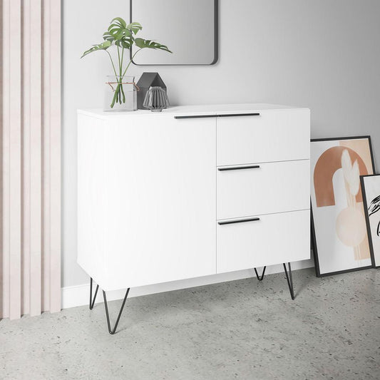 Beekman 35.43 Sideboard with 2 Shelves in White By Manhattan Comfort | Sideboards | Modishstore