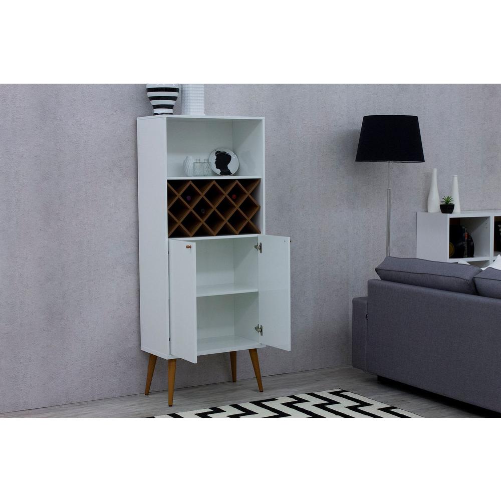 Utopia Bookcase with 4 Shelves in Off White and Maple Cream By Manhattan Comfort | Bookcases | Modishstore - 4