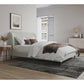 Heather Queen Bed in Velvet Cream and Black Legs By Manhattan Comfort | Beds | Modishstore