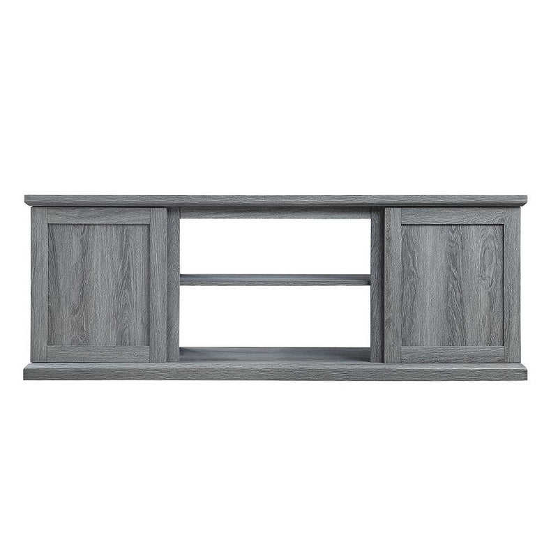 Franklin 60" TV Stand with 2 Doors and Open Shelves in Grey By Manhattan Comfort | TV Stands | Modishstore - 2