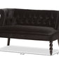 Baxton Studio Flax Victorian Style Contemporary Black Velvet Fabric Upholstered 2-seater Loveseat | Loveseats | Modishstore - 6