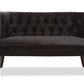 Baxton Studio Flax Victorian Style Contemporary Black Velvet Fabric Upholstered 2-seater Loveseat | Loveseats | Modishstore - 5