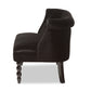 Baxton Studio Flax Victorian Style Contemporary Black Velvet Fabric Upholstered 2-seater Loveseat | Loveseats | Modishstore - 4