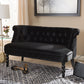 Baxton Studio Flax Victorian Style Contemporary Black Velvet Fabric Upholstered 2-seater Loveseat | Loveseats | Modishstore - 2
