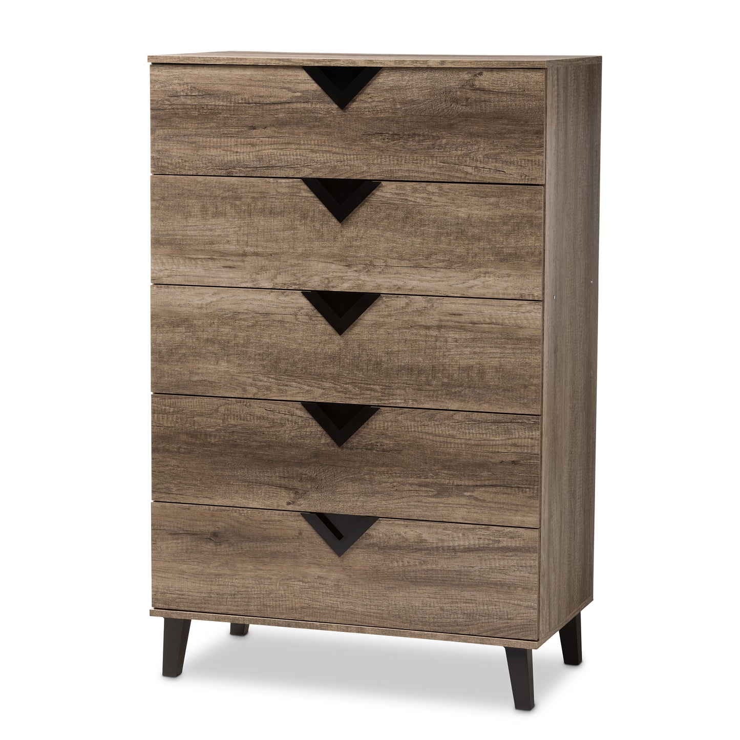 Baxton Studio Wales Modern and Contemporary Light Brown Wood 5-Drawer Chest | Drawers | Modishstore