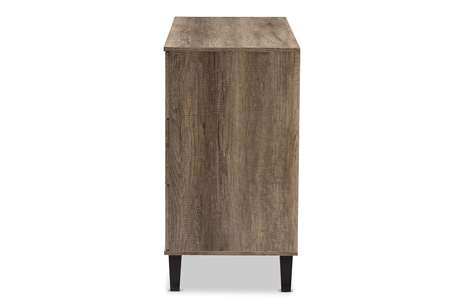 Baxton Studio Wales Modern and Contemporary Light Brown Wood 6-Drawer Chest | Drawers | Modishstore - 5