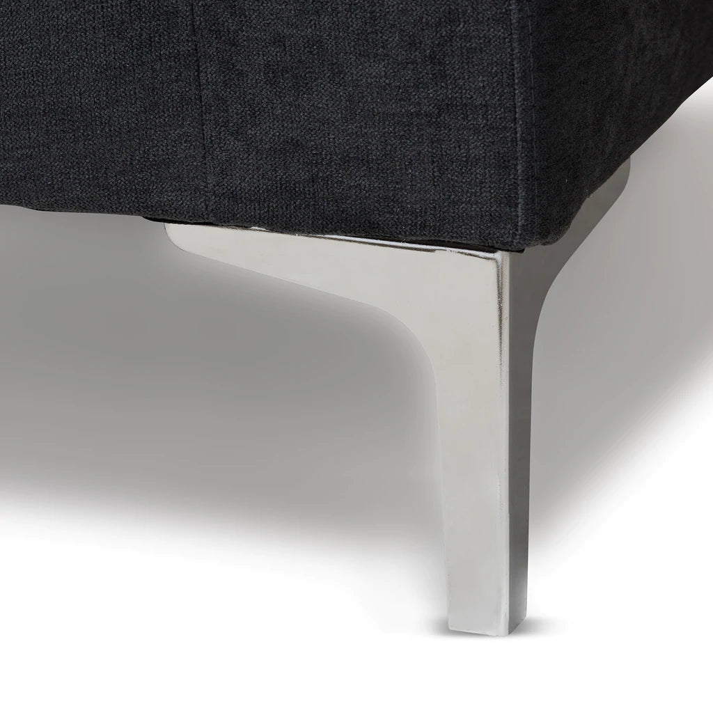 Baxton Studio Mireille Modern And Contemporary Dark Grey Fabric Upholstered Sectional Sofa | Sofas | Modishstore - 5